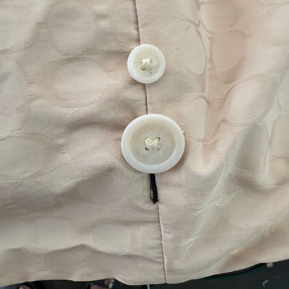 Coach Jacket Trench Hidden Button Collar Khaki Casual Resistant Camel Coat - L - Picture 8 of 9